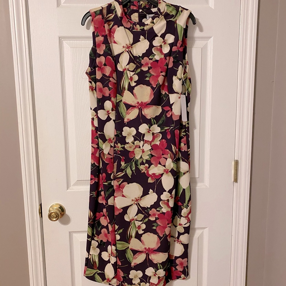 NWT Floral Print High Neck Sleeveless Dress